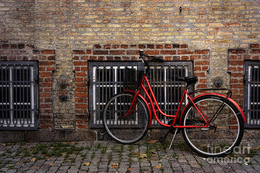 Bike in old Copenhagen Photograph by Inge Riis McDonald