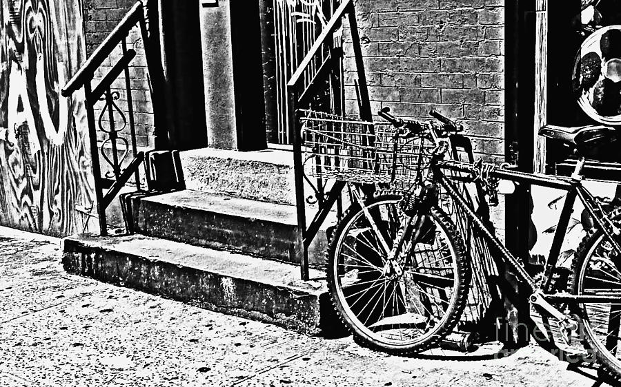 Bike in the Sun Black and White Photograph by Miriam Danar