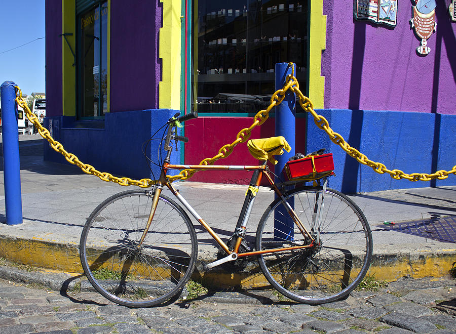 Bicycle Photograph - Bike La Boca by Venetia Featherstone-Witty