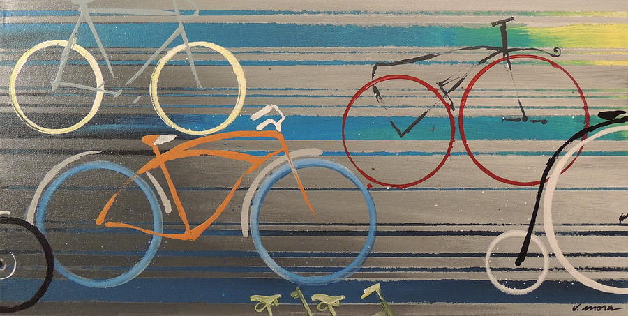 Bike Path I Painting by Vivian Mora
