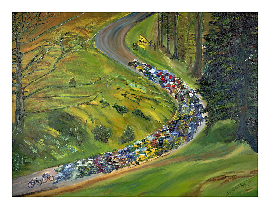 Bicycle Race Painting - Bike Race by Gregory Contemporary Art