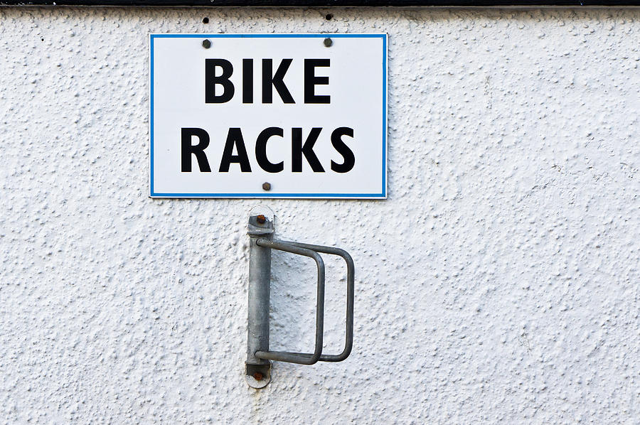Bicycle Photograph - Bike racks by Tom Gowanlock
