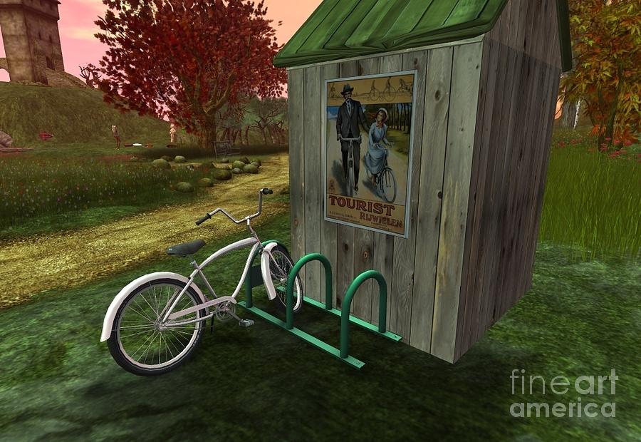 Bike Stand Digital Art by Wild Rose Studio