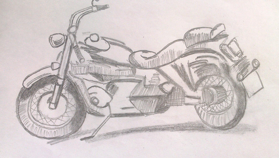 Scooter sketch. Bike print. Vector simple... - Stock Illustration  [72864337] - PIXTA