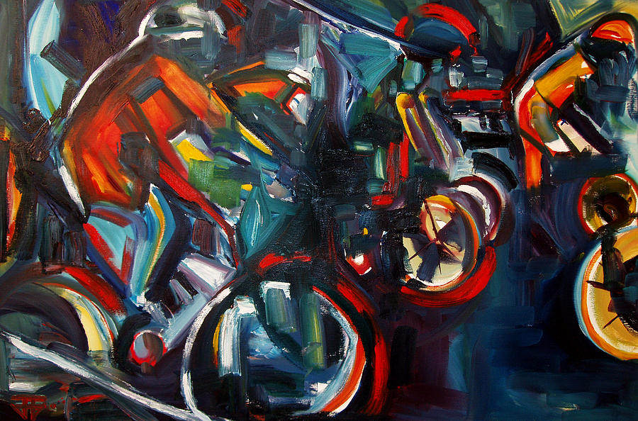 Bike Warm Up Painting by John Gholson