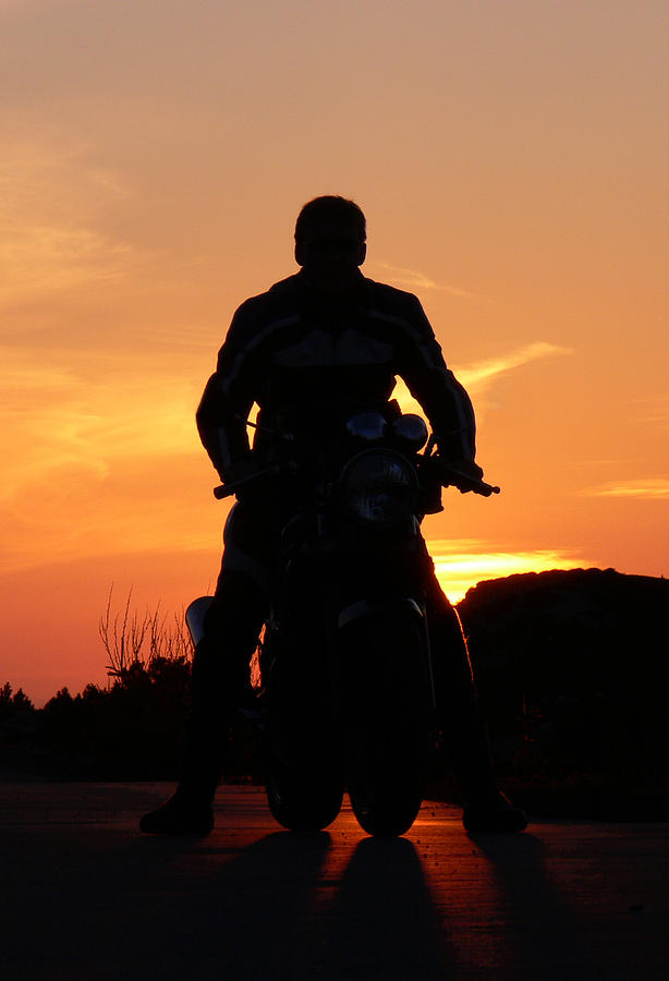 Biker In The Sunset Photograph