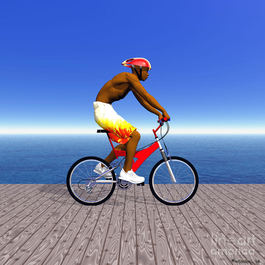 Bicycle Digital Art - Biker John by Walter Neal