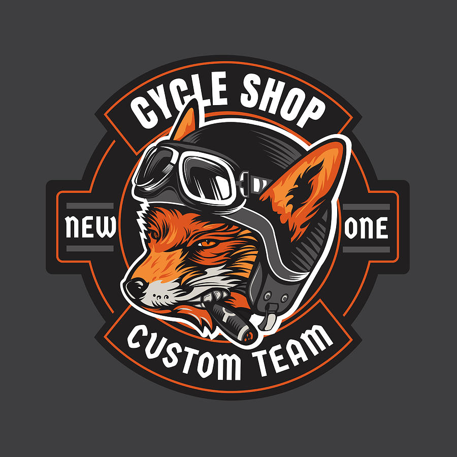 Biker moto emblem Drawing by Adelevin