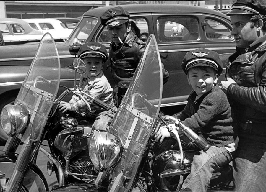 Bikers And Their Sons Photograph by Underwood Archives