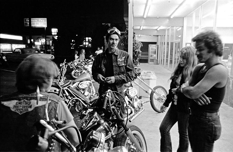 Van Nuys Boulevard-001-29 Bikers At June Ellens Photograph by Richard ...