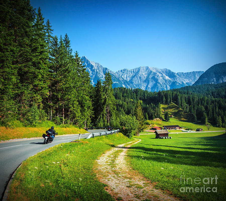 Bikers on mountainous road Photograph by Anna Om