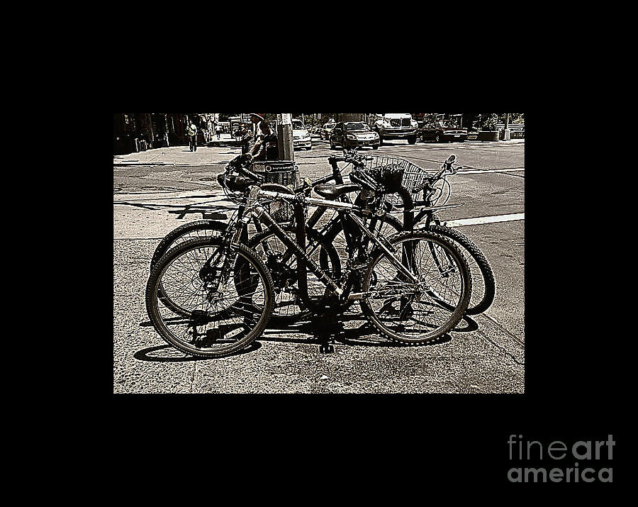 Bikes in Black Frame Photograph by Miriam Danar