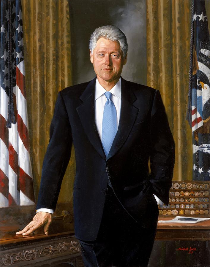 Bill Clinton Portrait Painting By Tilen Hrovatic