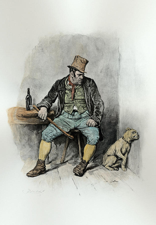 Male Drawing - Bill Sykes And His Dog, From Charles by Frederick Barnard