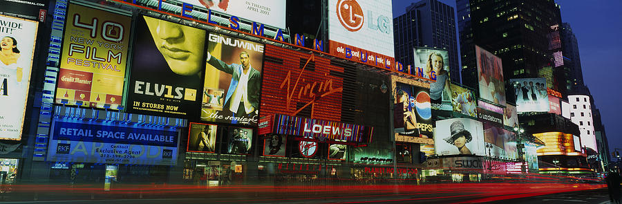New York City Photograph - Billboards On Buildings In A City by Panoramic Images