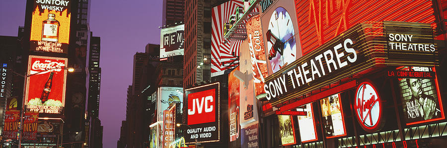 New York City Photograph - Billboards On Buildings, Times Square by Panoramic Images