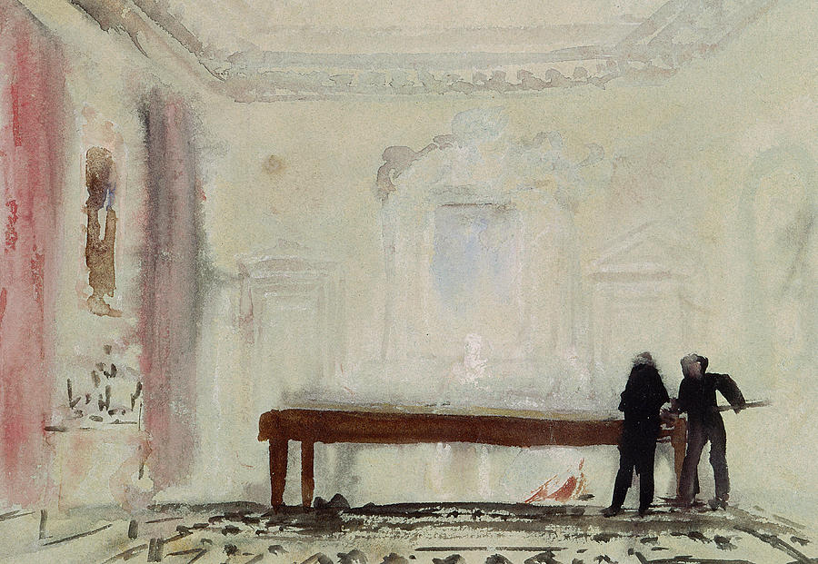 Billiard players at Petworth House Painting by Joseph Mallord William Turner