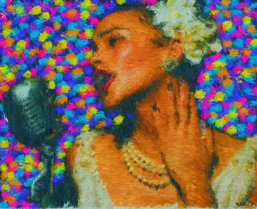 Music Painting - Billie Holiday by Kevin Rogerson
