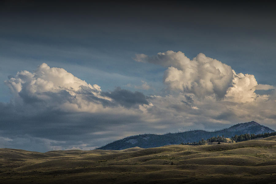 Billowing Clouds over Mountains and Hills in Yellowstone  Photograph by Randall Nyhof