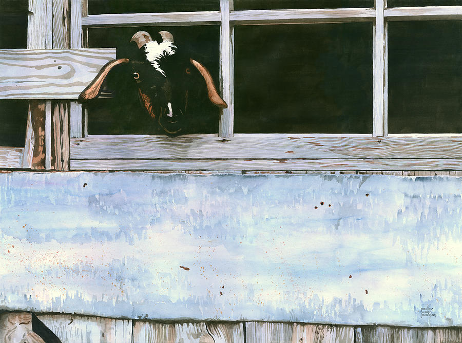 Bills Goat Painting by Pauline Walsh Jacobson