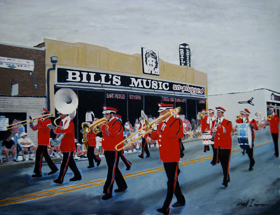 Marching Band Painting - Bills Music by David Zimmerman