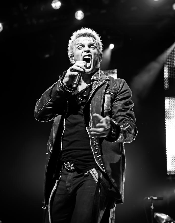 Billy Idol Black and White live in concert 5 Photograph by Jennifer Rondinelli Reilly - Fine Art Photography