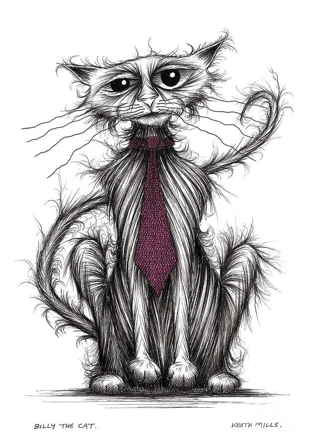 Billy the cat Drawing by Keith Mills