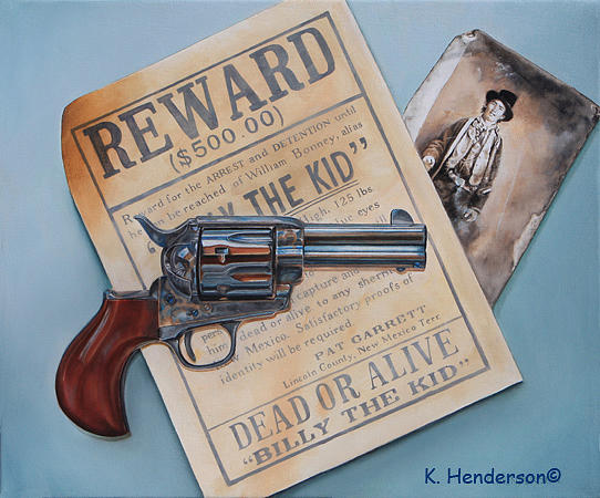 American West Painting - Billy The Kid by K Henderson by K Henderson