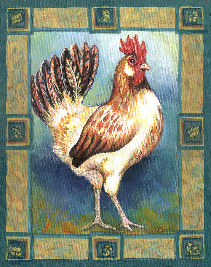 Rooster Painting - Billy the Rooster by Linda Mears