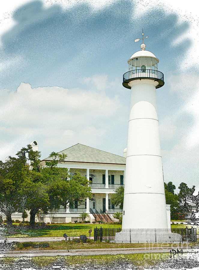 Biloxi Lighthouse Sketch Photo Photograph