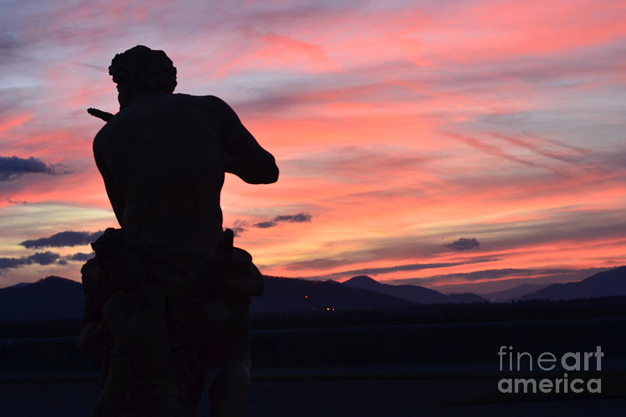 Biltmore Estates Mansion Italian Statue Sculpture At Sunset in Asheville North Carolina Photograph by Kathy Fornal