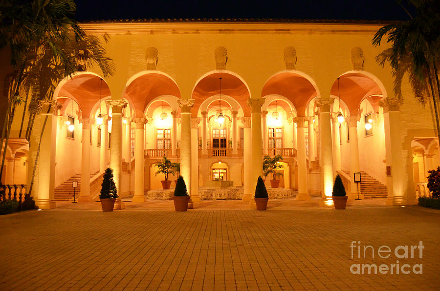 Biltmore Hotel Arched Colonnade and Grand Ballroom Courtyard Coral Gables Miami Photograph by Shawn OBrien