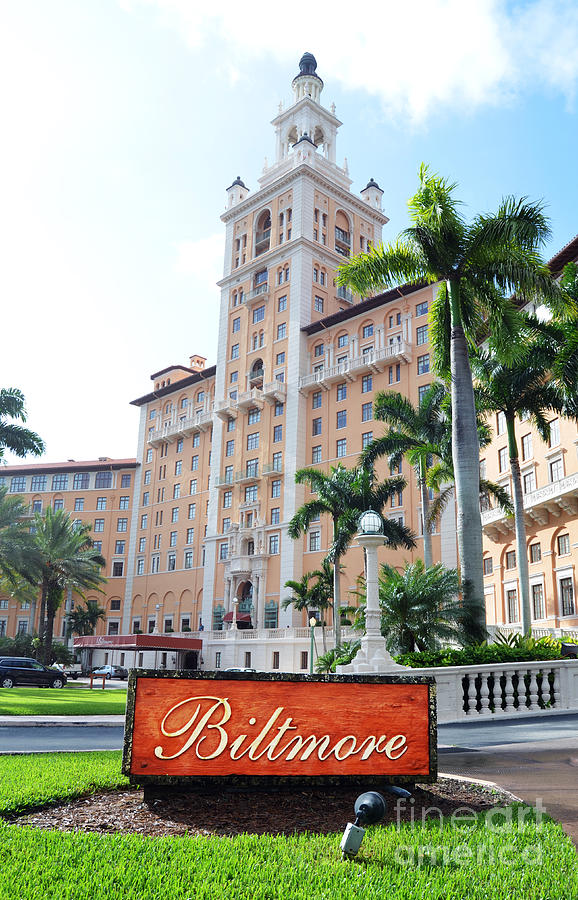 Biltmore Hotel Facade and Sign Coral Gables Miami Florida Photograph by Shawn OBrien