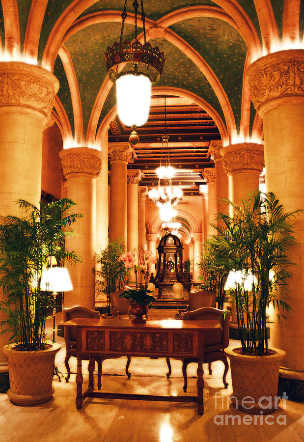 Biltmore Hotel Vintage Lobby Coral Gables Miami Florida Arches and Columns Diffuse Glow Digital Art Digital Art by Shawn OBrien