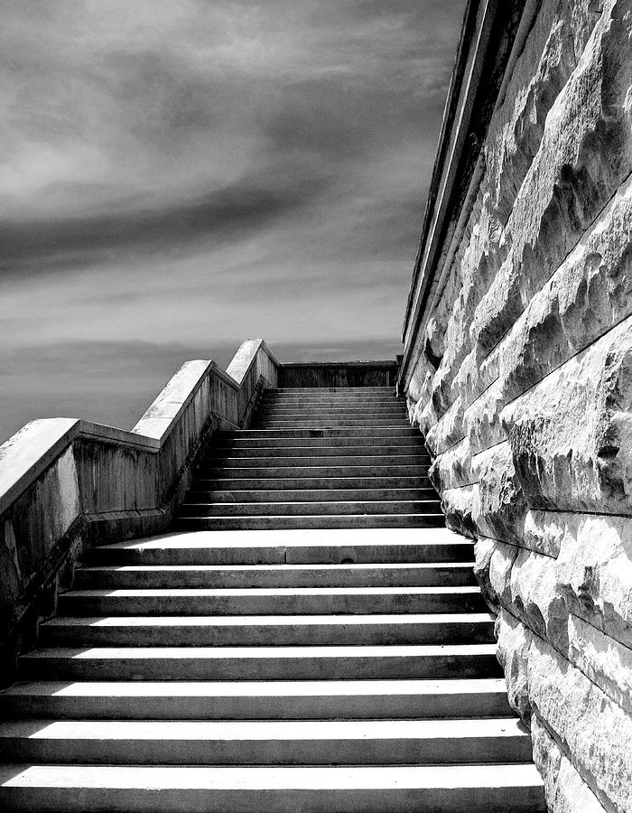 Architecture Photograph - THE DARK AT THE TOP OF THE STAIRS  Asheville NC by William Dey