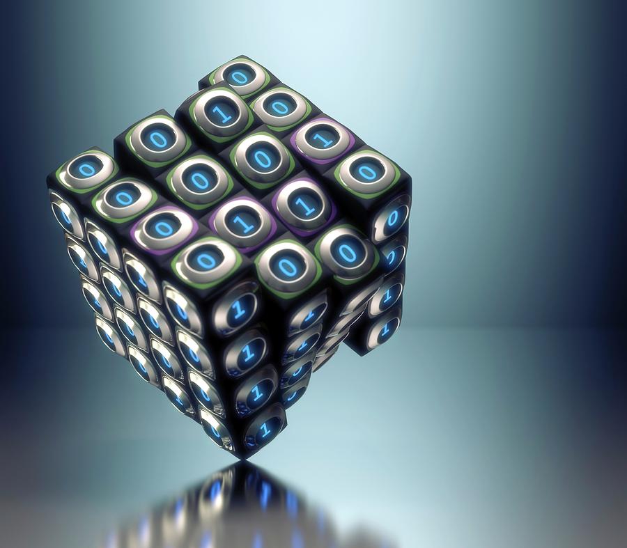 Binary Cube Photograph by Ktsdesign