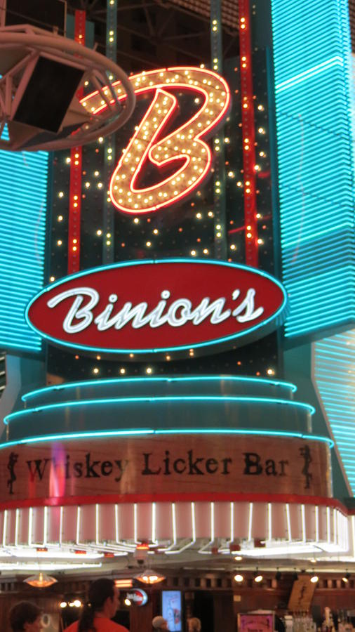 Binions Photograph - Binions Whiskey Licker Bar by Kay Novy