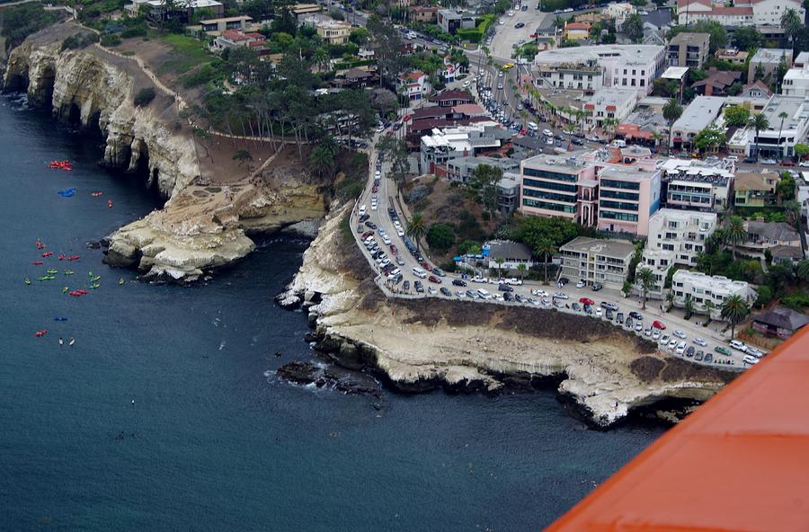Biplane ride over San Diego Ocean Clifts 2 Photograph by Phyllis Spoor