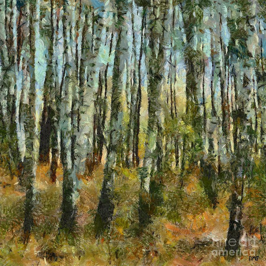 Birch Forest Painting by Dragica  Micki Fortuna