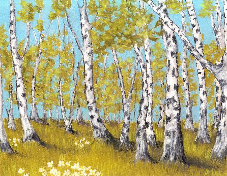 Birch Grove Painting by Anastasiya Malakhova