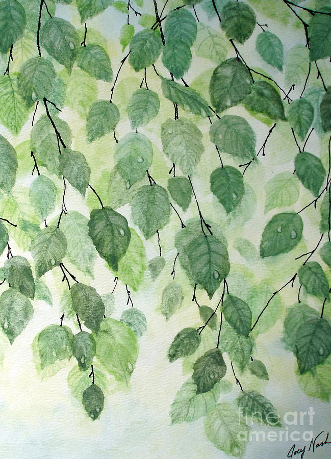 Leaves Painting - Birch Tears by Joey Nash