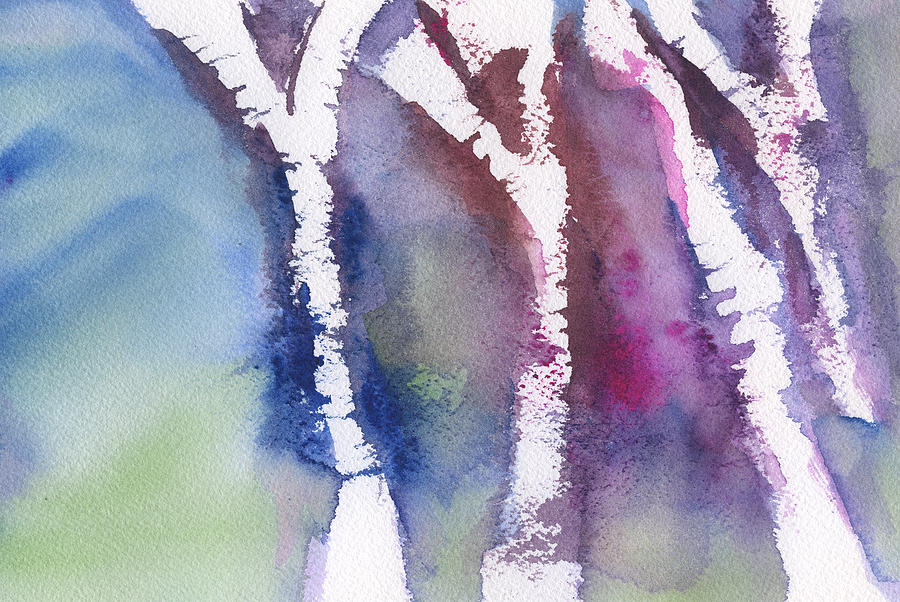 Birch Trees Abstract 2 Painting by Frank Bright