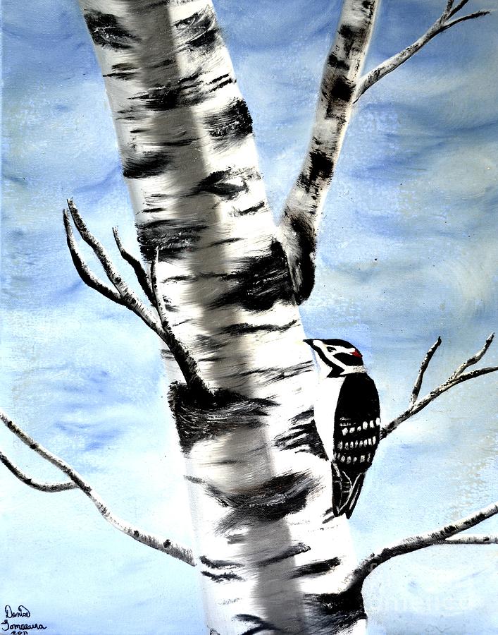 Birch Tree Painting by Denise Tomasura
