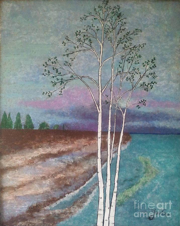 Birch tree Painting by Jasna Gopic