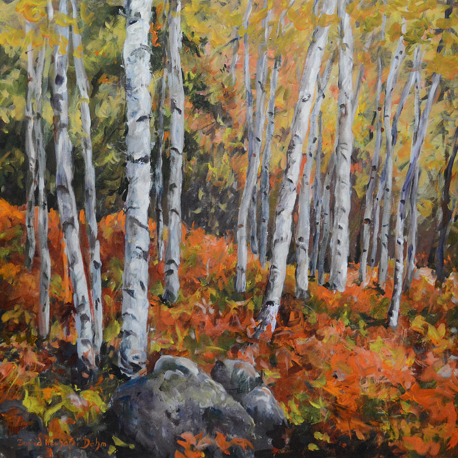 Birch Trees Painting by Ingrid Dohm