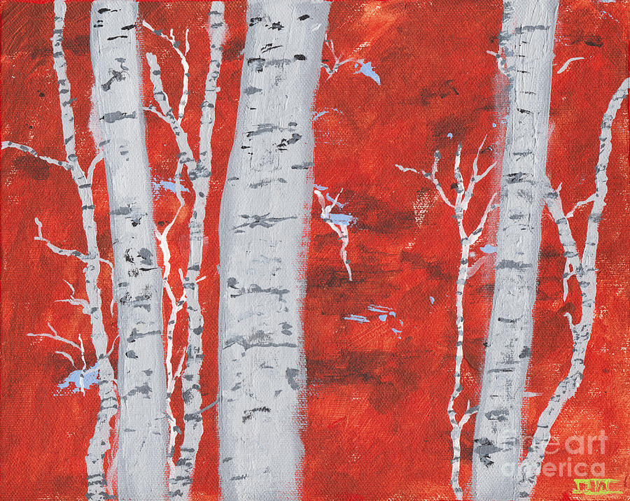 Birch Woods Painting by David Jackson