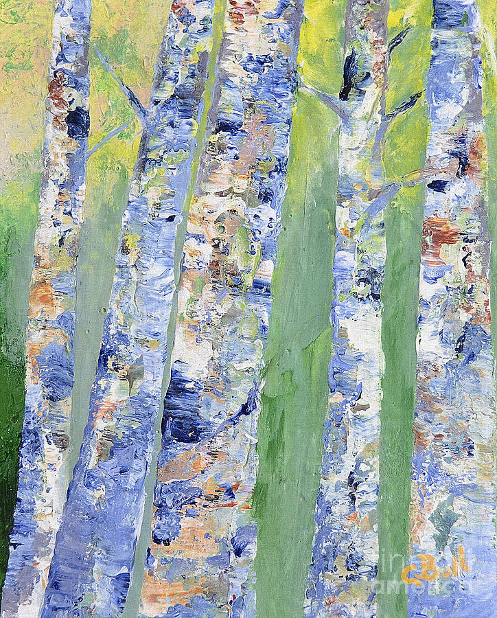 Birches Painting by Claire Bull