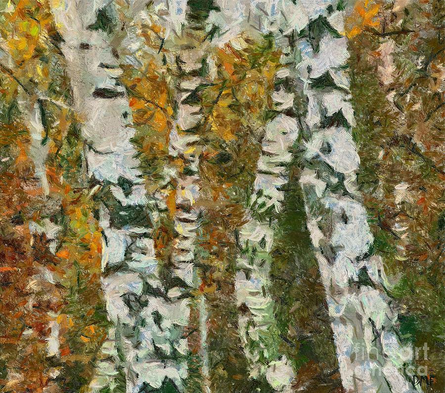 Birches Painting by Dragica  Micki Fortuna