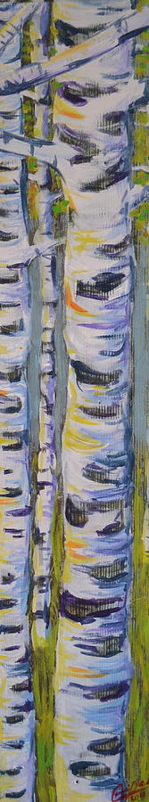 Tree Painting - Birches II by Caroline Reid