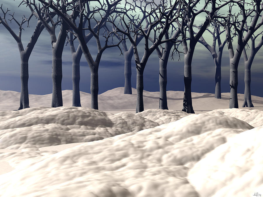Birches in the Snow Digital Art by Michele Wilson